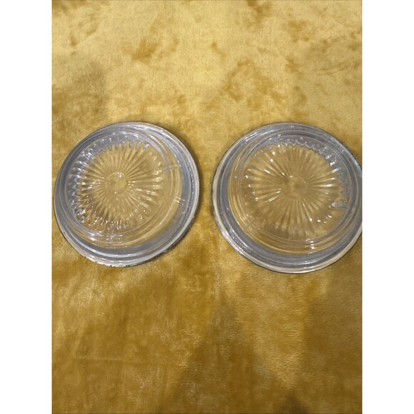 Set of 2 Glass Drink Coasters with Silverplated Trim - Picture 4 of 7
